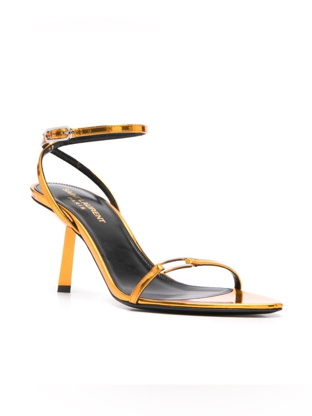 Saint Laurent YSL 75mm Kitty sandals GOLD - Picture 2 of 4